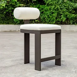 Bolster Outdoor Counter Height Stool In White