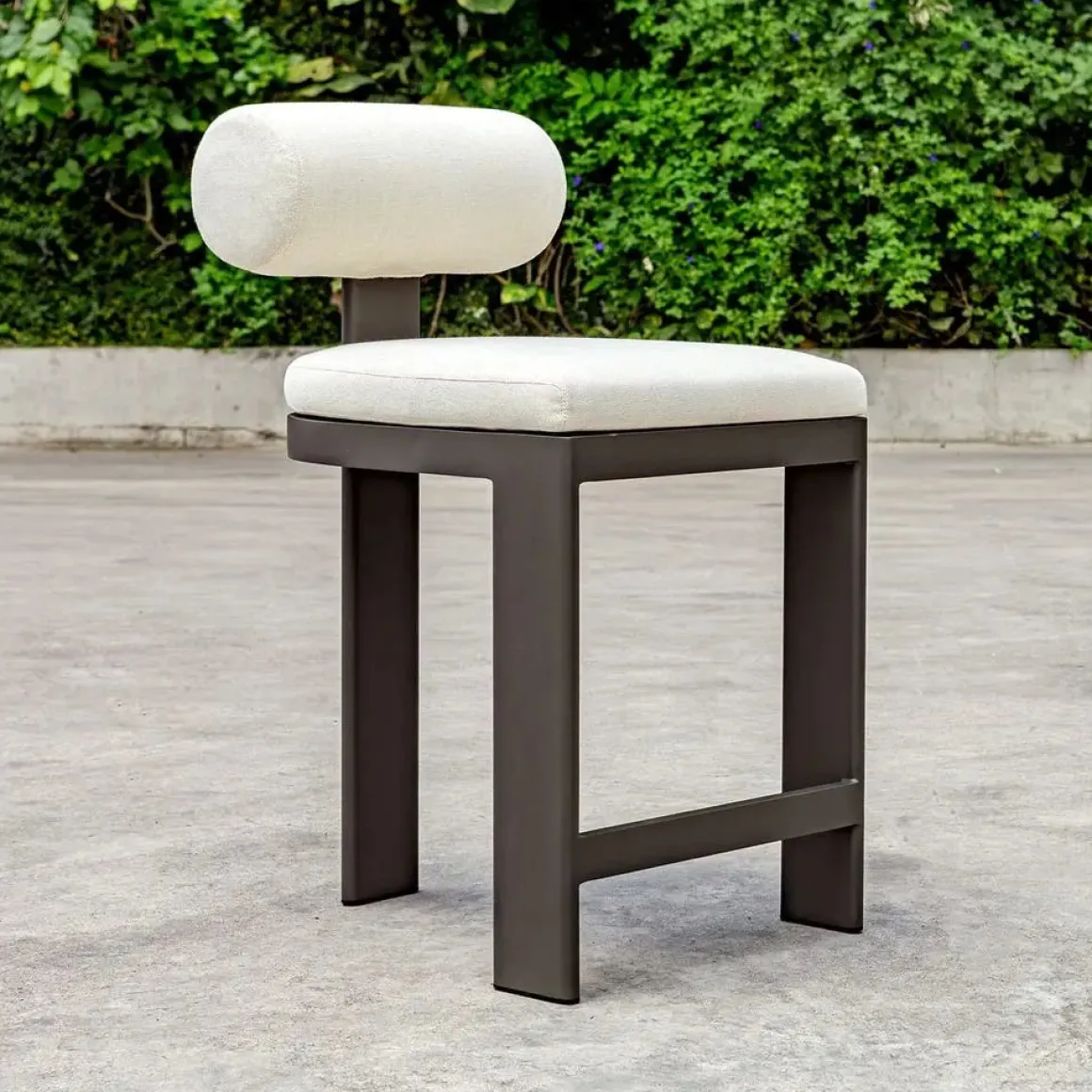 Bolster Outdoor Counter Height Stool In White