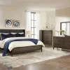 Boracay Panel Bed W/ Storage, Dresser, Mirror & Nightstand In Wild Oats Brown, Queen