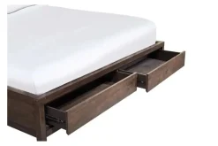 Boracay Panel Bed W/ Storage In Wild Oats Brown, Queen
