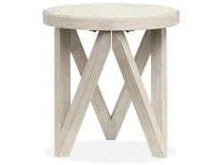 Bostwick Round End Table In Coconut Cream