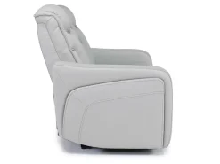 Bowden 2 Power Console Loveseat W/ Cooler In Blanca Light Gray Leather