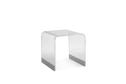 Bowie End Table In Clear Acrylic/Brushed Stainless Steel