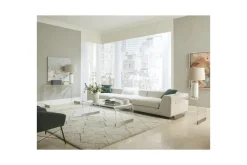 Bowie Sofa Table In Clear Acrylic/Brushed Stainless Steel