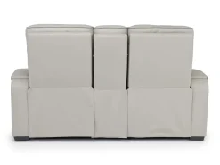 Boyington 2 Power Console Loveseat In Gray Leather