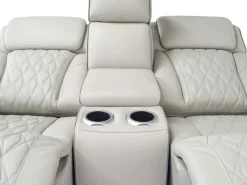 Boyington 2 Power Console Loveseat In Gray Leather