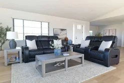 Boyington 2 Power Console Loveseat In Gray Leather