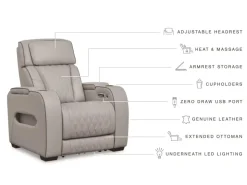 Boyington 2 Power Recliner In Gray Leather
