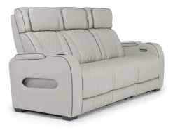 Boyington 2 Power Sofa W/ Drop Down Table In Black Leather