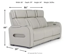 Boyington 2 Power Sofa W/ Drop Down Table In Black Leather