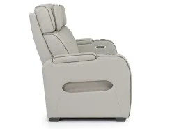 Boyington 2 Power Sofa W/ Drop Down Table In Black Leather