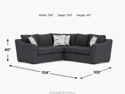 Brazil Tux Loveseat Sectional, Left Facing - Custom Order