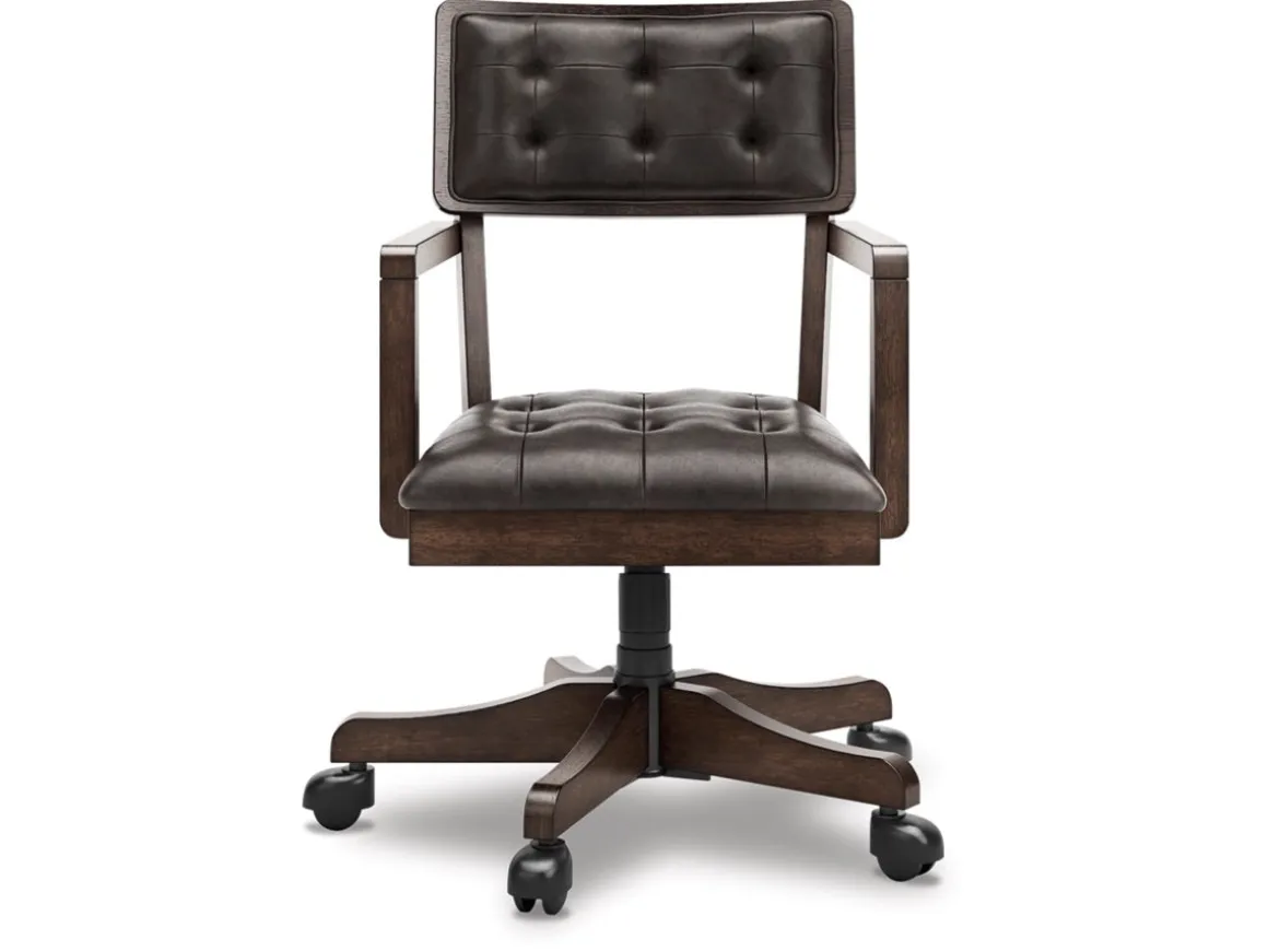 Breckington Desk Chair In Dark Brown