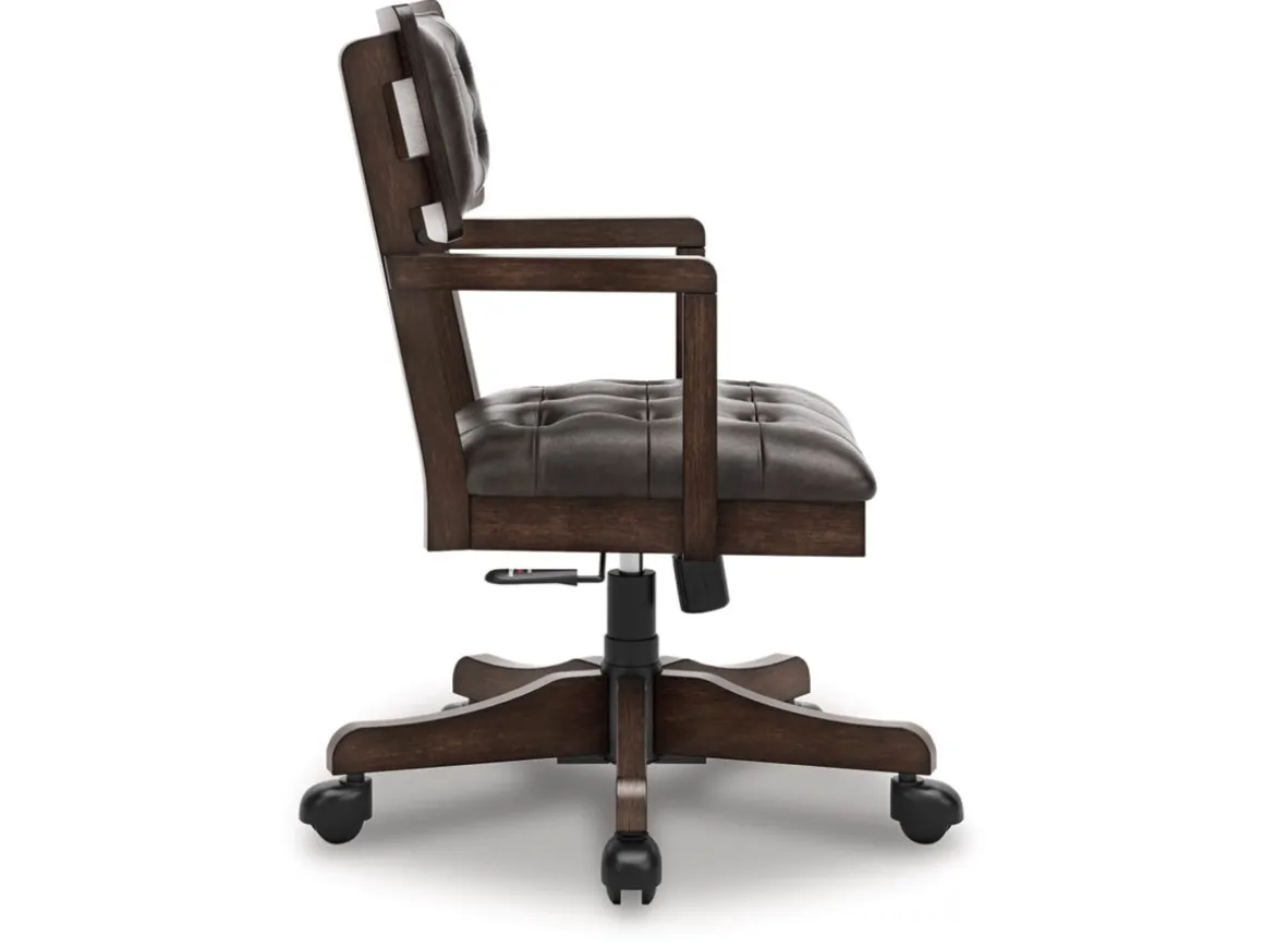 Breckington Desk Chair In Dark Brown