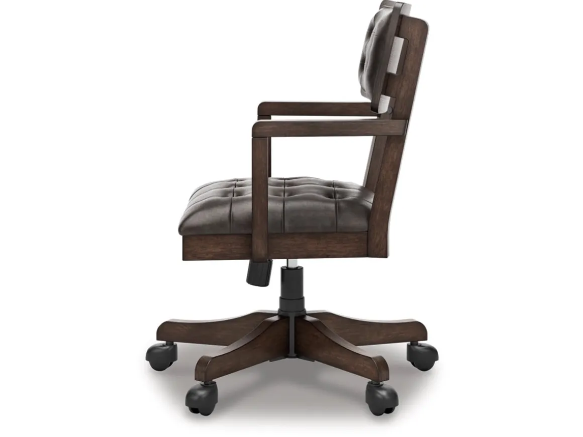 Breckington Desk Chair In Dark Brown