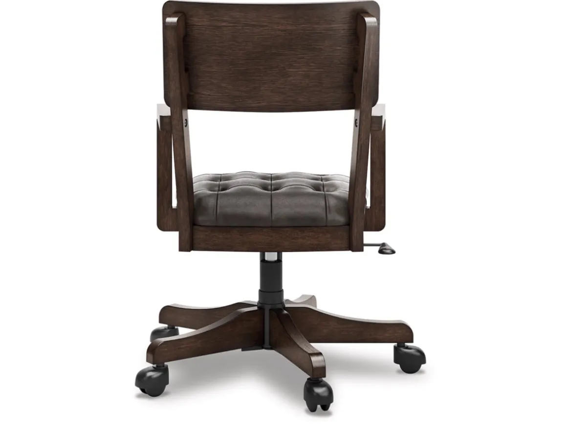 Breckington Desk Chair In Dark Brown
