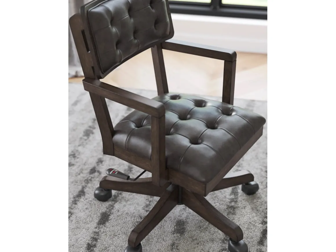 Breckington Desk Chair In Dark Brown