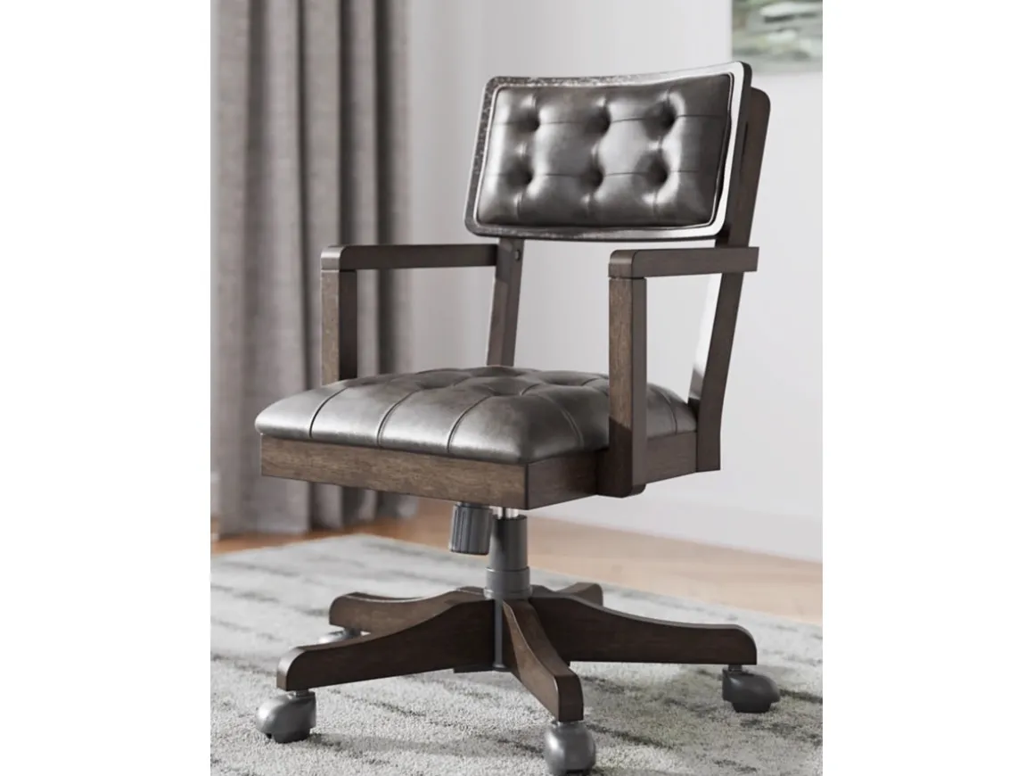 Breckington Desk Chair In Dark Brown