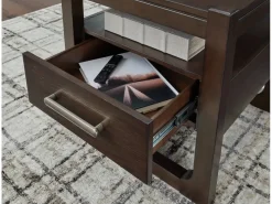 Breckington End Table In Dark Brown