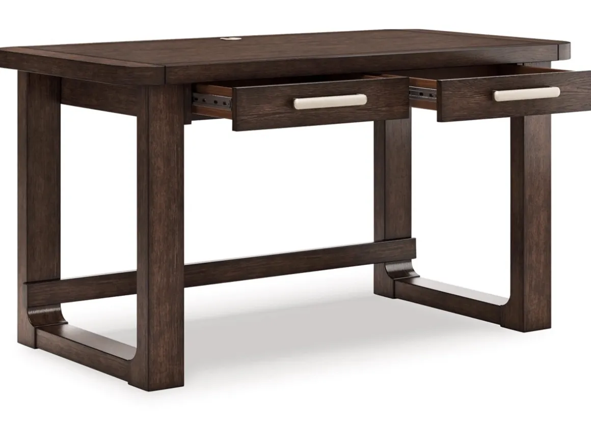 Breckington Office Desk In Dark Brown