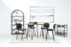 Brennan Round Counter Height Dining Table & 4 Stools In James Mocha
