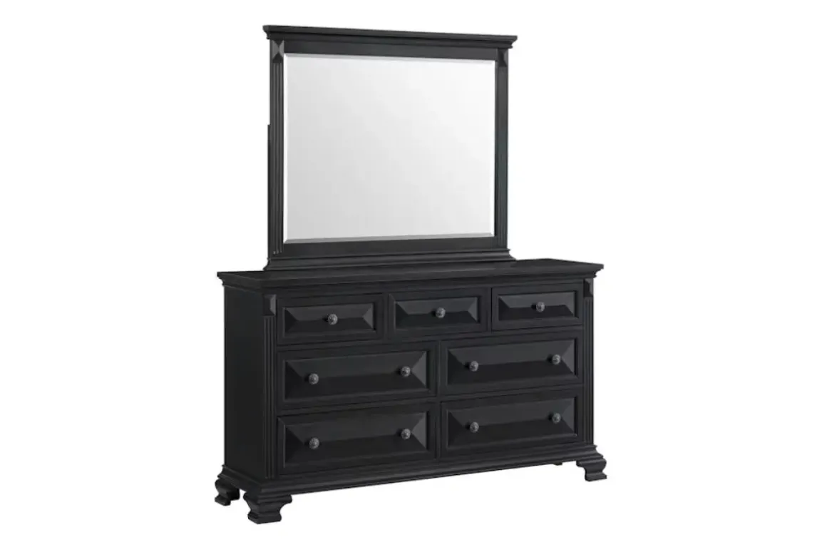 Bridgestone Panel Bed, Dresser, Mirror & Nightstand In Antique White, Queen