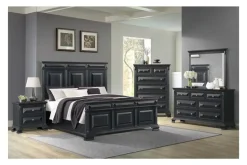 Bridgestone Panel Bed, Dresser, Mirror & Nightstand In Antique White, Queen