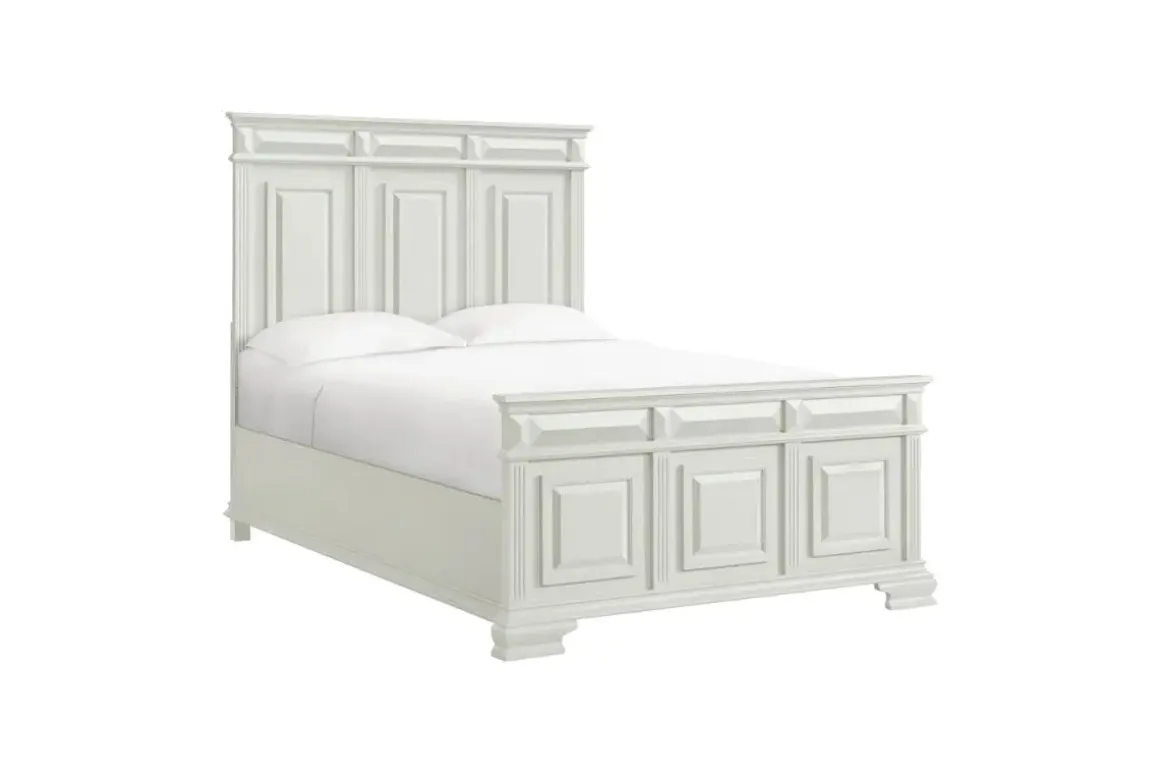 Bridgestone Panel Bed In Antique White, Queen