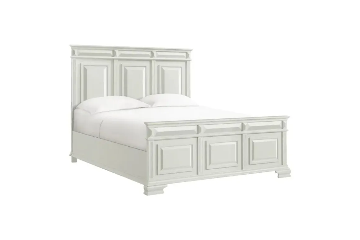 Bridgestone Panel Bed In Antique White, Queen