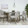 Brighton Counter Height Dining Table & 4 Stools In Gray