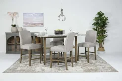 Brighton Counter Height Dining Table & 4 Stools In Gray