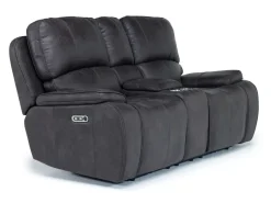 Brookings 2 Power Console Loveseat In Brown