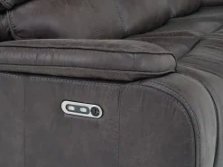 Brookings 2 Power Console Loveseat In Brown