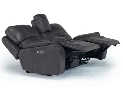 Brookings 2 Power Console Loveseat In Brown