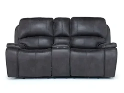 Brookings 2 Power Console Loveseat In Brown