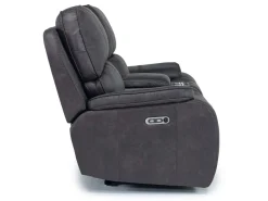 Brookings 2 Power Console Loveseat In Brown