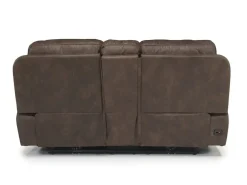 Brookings 2 Power Console Loveseat In Brown