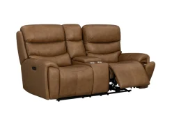 Bruce 2 Power Console Loveseat In Cognac