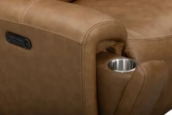 Bruce 2 Power Console Loveseat In Cognac