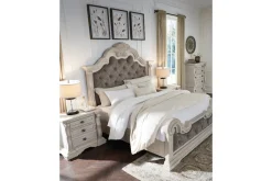 Bruchandi Upholstered Panel Bed In Antique White, Queen