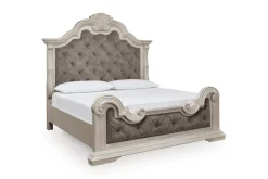 Bruchandi Upholstered Panel Bed In Antique White, Queen