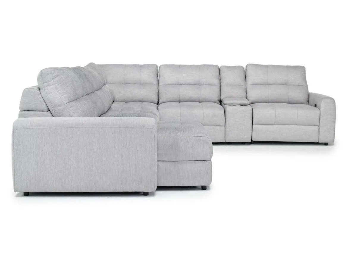 Bryce 7 Piece Power Sectional In Savannah Coin