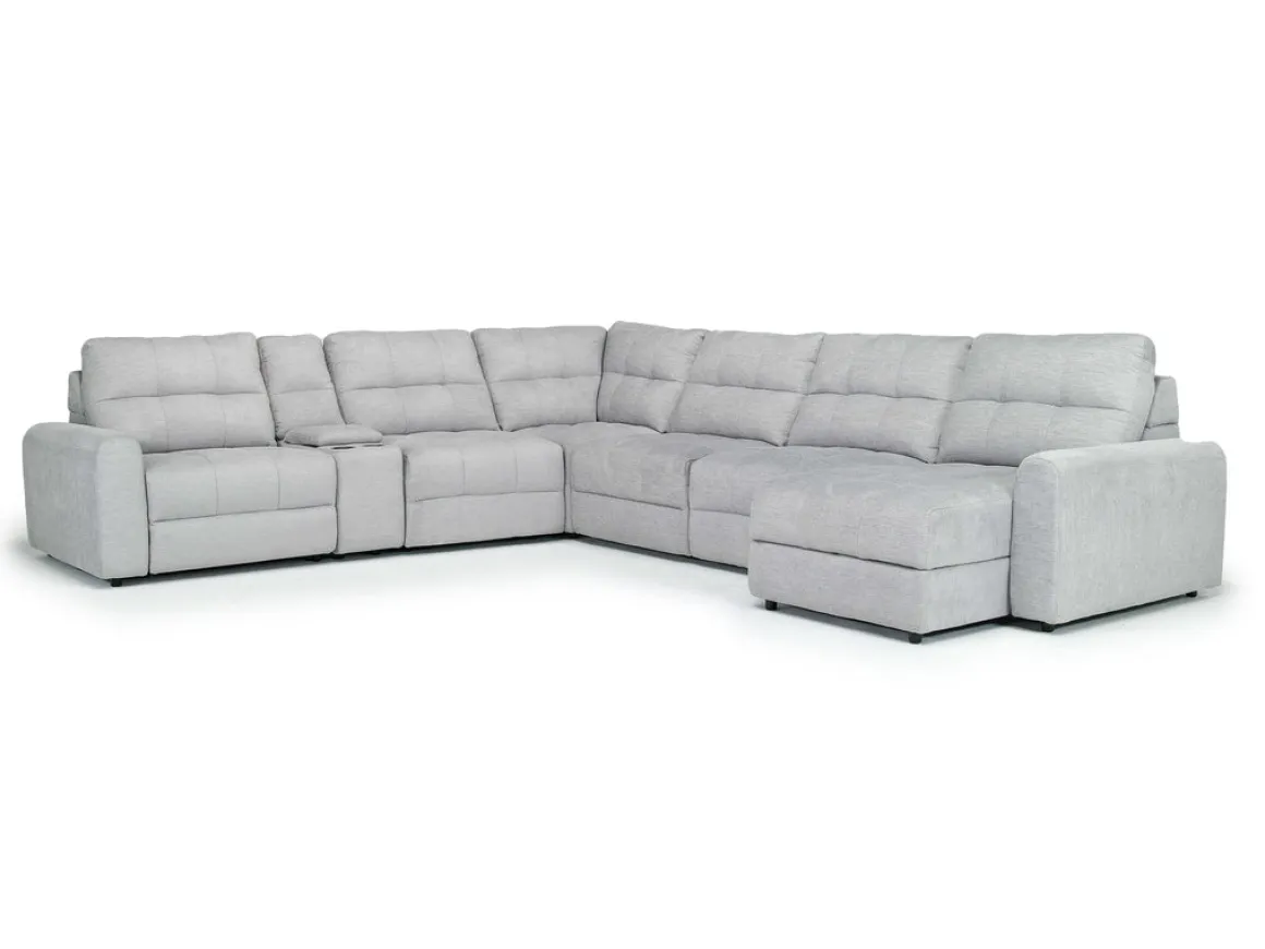 Bryce 7 Piece Power Sectional In Savannah Coin