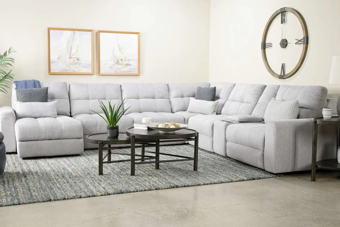 Bryce 7 Piece Power Sectional In Savannah Coin