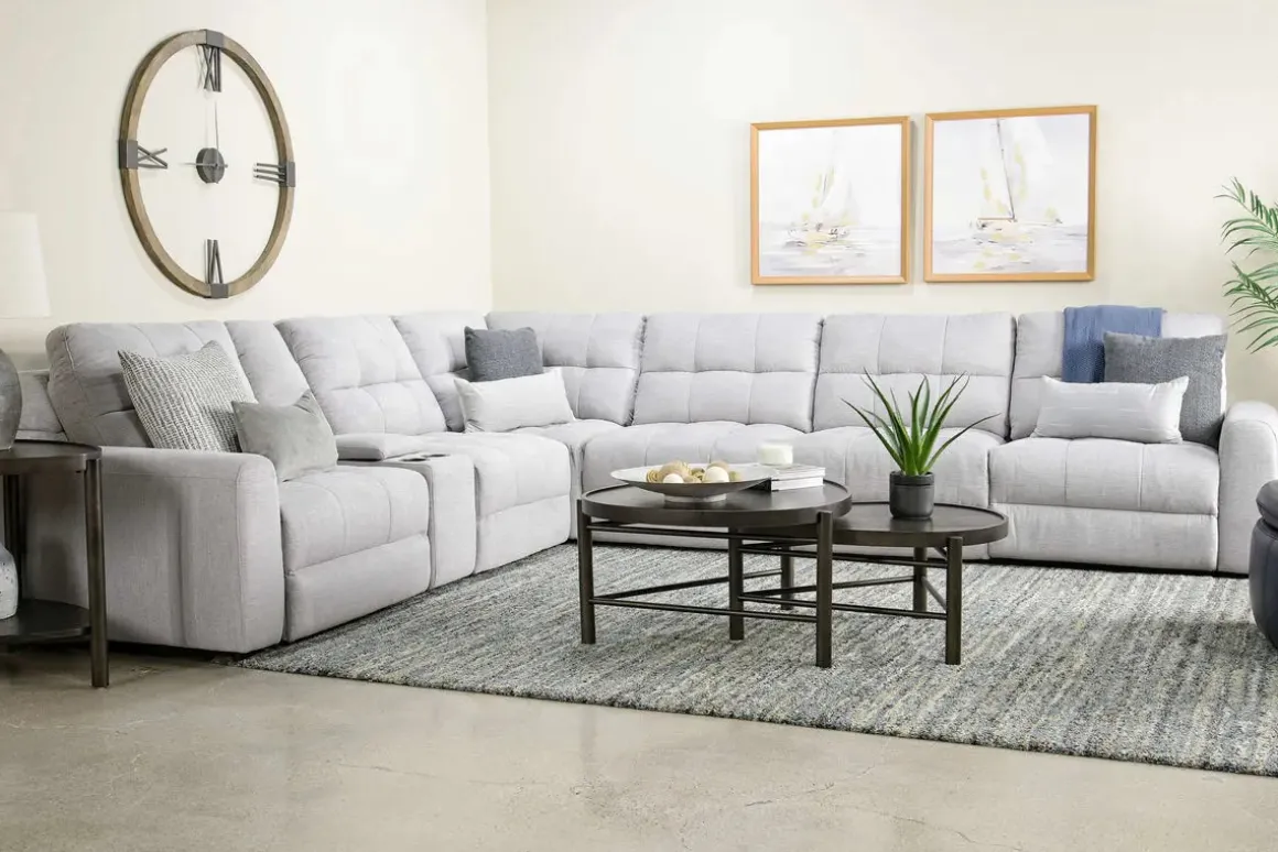 Bryce 7 Piece Power Sectional In Savannah Coin