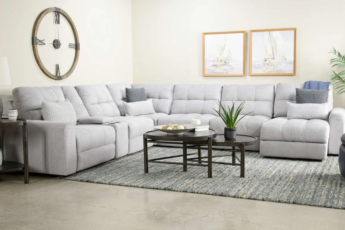 Bryce 7 Piece Power Sectional In Savannah Coin