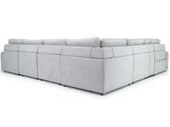 Bryce 7 Piece Power Sliding Sectional W/ Storage Chaise & Armless Slider In Savannah Coin, Left Facing