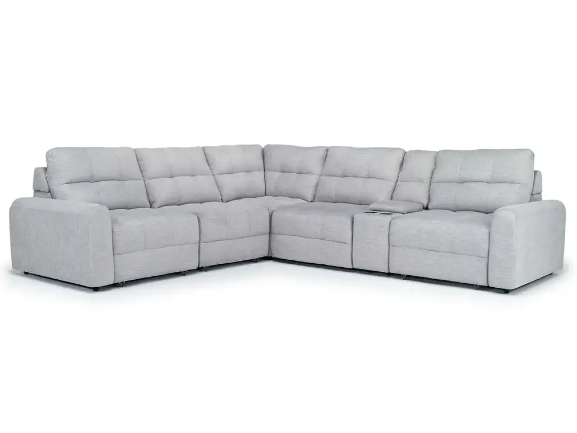 Bryce 6 Piece Power Sliding Sectional W/ Power Armless Slider In Savannah Coin