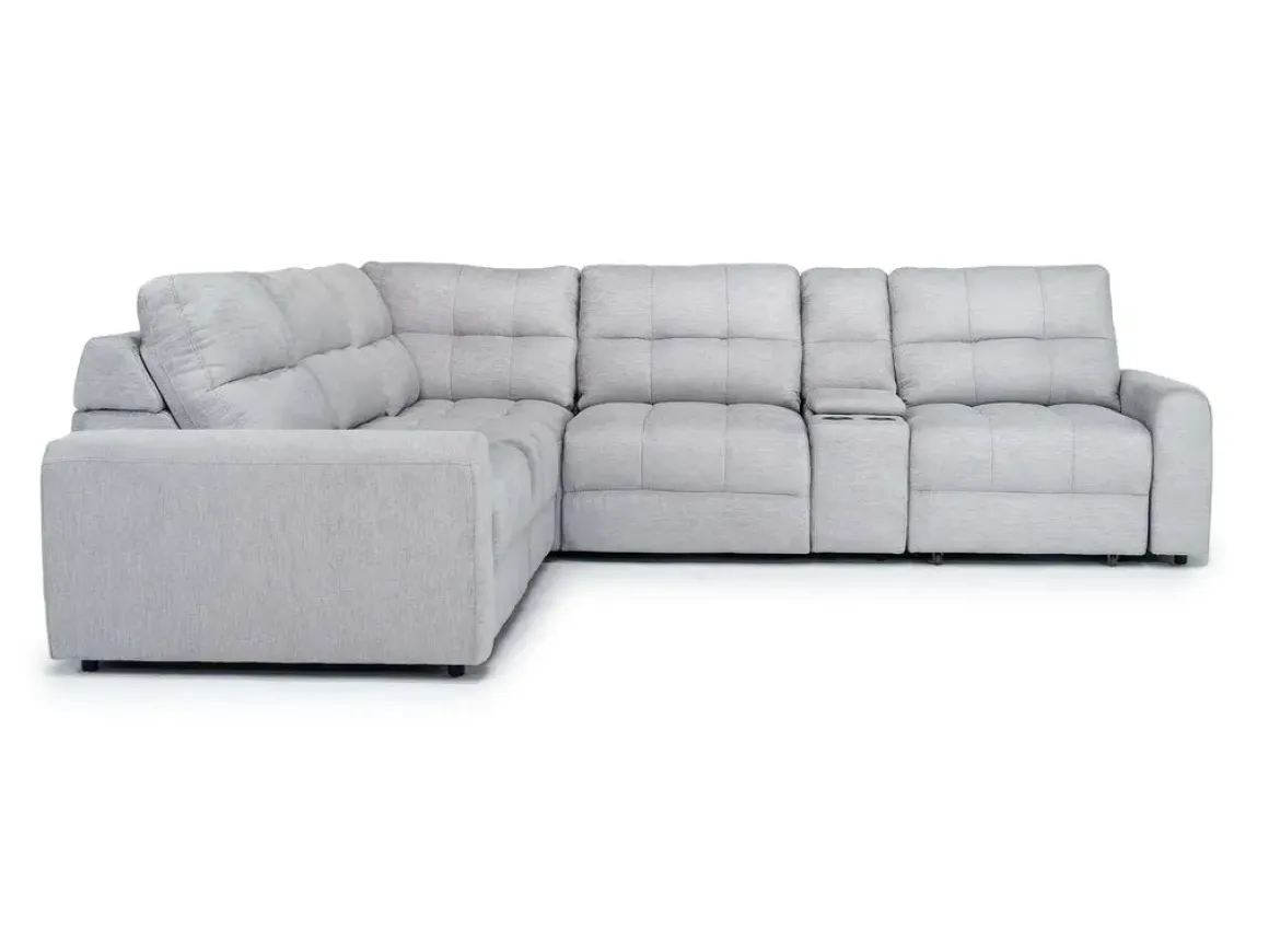 Bryce 6 Piece Power Sliding Sectional W/ Power Armless Slider In Savannah Coin