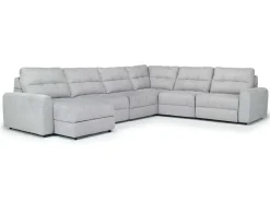 Bryce 6 Piece Power Storage Chaise Sectional In Savannah Coin, Left Facing